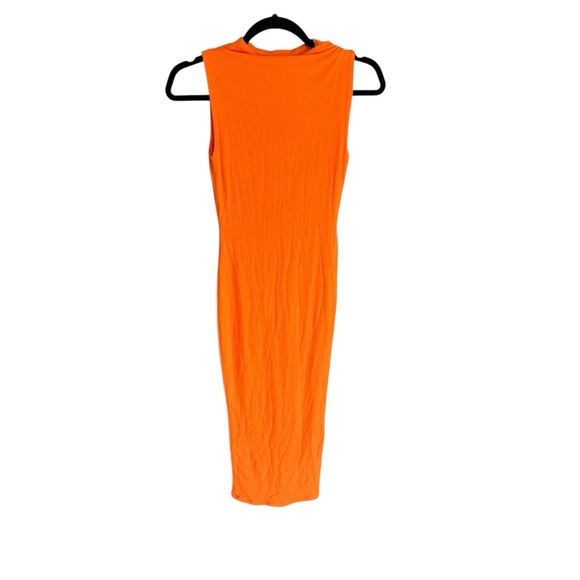 Naked Wardrobe - NWT Orange Halter Bodycon Midi Dress Sz S - Picture 5 of 8